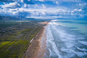 Aerial view of the beach. Xeraco. 