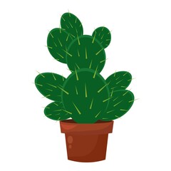 Green cactus pot, home garden botani houseplant, cacti decoration