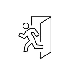 exit line icon, vector simple black illustration