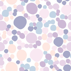 Cute colored pebbles seamless pattern on white background. Funny polka dot wallpaper