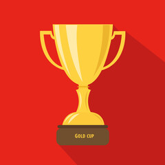 Gold Cup cartoon flat icon. Brazil. Vector illustration