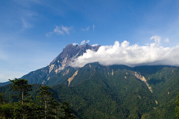 Naklejka na ściany i meble Mount Kinabalu scenic view in Sabah Borneo, Malaysia.