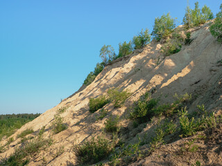 Geology rock formation of the Bornitsky quarry, Leningrad region. Russia