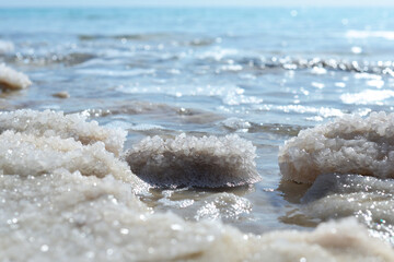 Fototapeta na wymiar Dead Sea salt crystals mineral natural formations