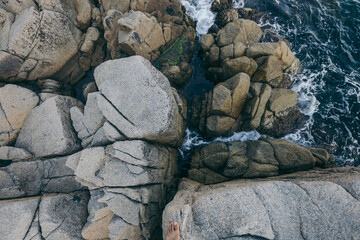A close up of a large rock