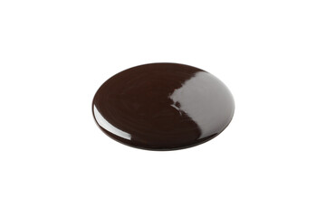 Melted chocolate spot isolated on white background