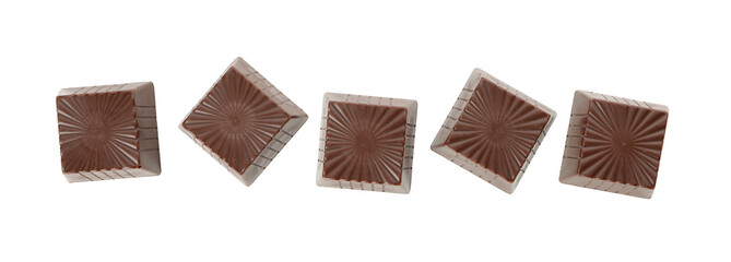 Tasty chocolate candies isolated on white background