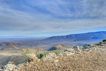 LONG VIEW over the TANKWA VALLEY from Ouberg Pass,  Northern Cape, South Africa