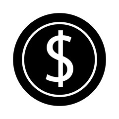 coin money dollar silhouette style