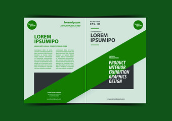 Green grey white theme color.Business Brochure. Flyer Design. Leaflets a4 Template. Cover Book and Magazine. Annual Report Vector illustration.