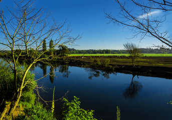Paisajes naturaleza arboles rio campo volcanes pastizales  cascada de agua Chile cuidad de Mulchen