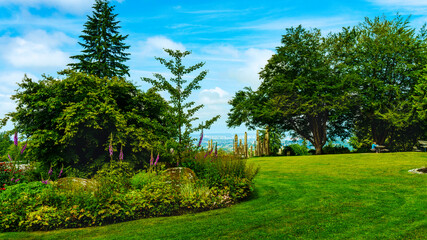 Fresh-cut grass at a BC park garden