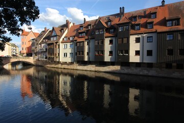Fototapeta na wymiar Nuremberg, Germany Old City at Pegnitz River 