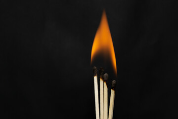 burning match on black