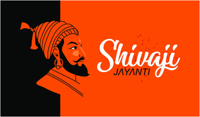 Shivaji Jayanti is a festival and public holiday of the Indian state of Maharashtra, Vector design Orange background