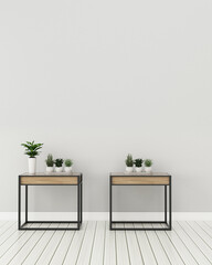 Comfort space in house.empty room with table.Scandinavian interior interior design. -3d rendering