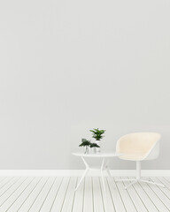 Comfort space in house.empty room with chair and table .living space. scandinavian  interior design. -3d rendering