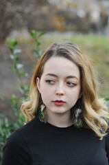 Fototapeta premium Portrait gorgeous beautiful girl urban fashion