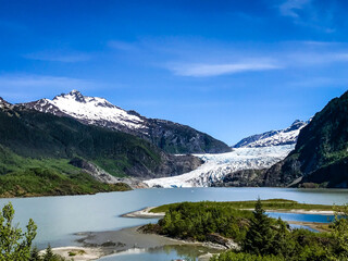 Naklejka na ściany i meble Mendenhall Glacier in Juneau, Alaska. 
