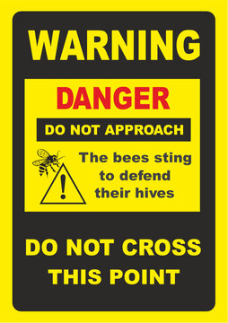 Bees Danger Warning Sign