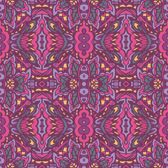 Ethnic geometric seamless vintage style ornamental pattern