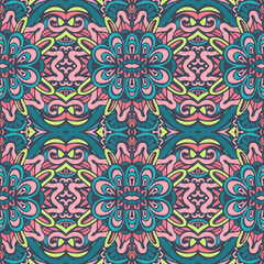 Fototapeta na wymiar Ethnic geometric seamless vintage style ornamental pattern