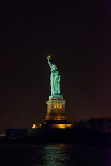 Statue of Liberty by night in New York, USA