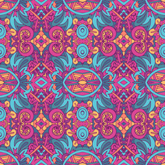 Ethnic seamless pattern. Vector tribal background. Aztec and indian style, vintage print.