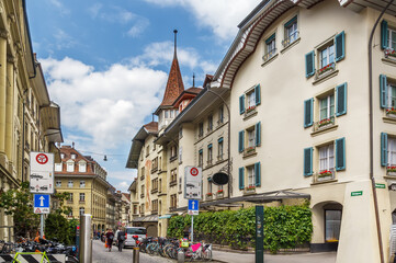 Fototapeta na wymiar Street in Bern, Switzerland