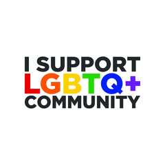 LGBTQ Plus Rainbow Flag Lesbian Gay Bisexual and Transgender Pride Vector Template Design Element