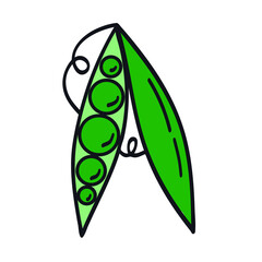 Pea colored icon. Letter A from the vegetable alphabet. Element for the design of logos, packaging, backgrounds, booklets, labels, websites, shops, fabrics, textiles