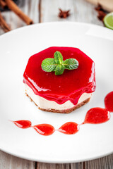Dessert  strawberry cheesecake jam and mascarpone