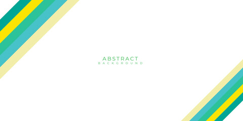 Abstract green yellow tosca background with lines stripes shapes on white background with blank copy space