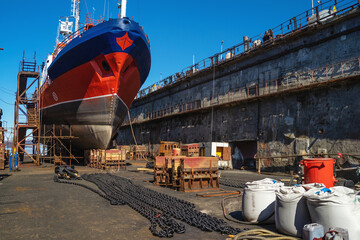 ship repair in the dock
