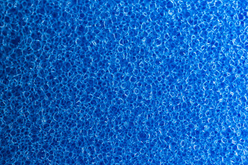 blue sponge for washing dishes macro