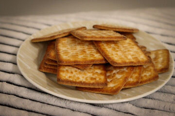 Delicious crispy wafer, slightly sweet and coated with sugar crystals.