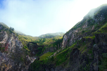 close-up view of inside of volcano