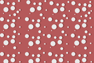 White circles on a red background