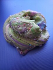 Obraz premium Multicolored rainbow air plasticine slime