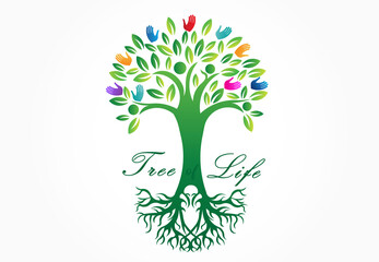 Tree logo symbol of life vector image design