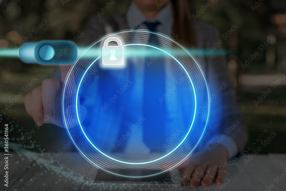 Poster graphics padlock for web data information security application system