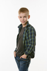 Portrait of a self-confident young man of ten years