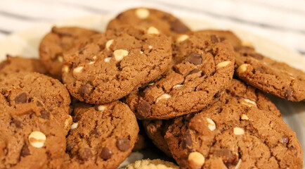 Delicious white and black chocolate chip cookies.