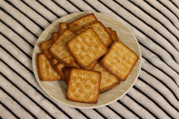 Delicious crispy wafer, slightly sweet and coated with sugar crystals.