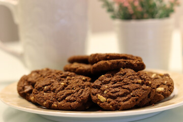Delicious white and black chocolate chip cookies.