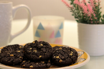 Delicious white and black chocolate chip cookies.