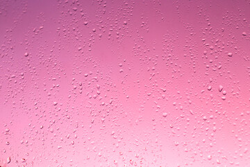 lilac window glass background with raindrops, light gradient, texture, template for text