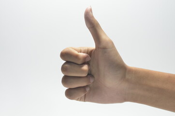 thumb up on isolated white background