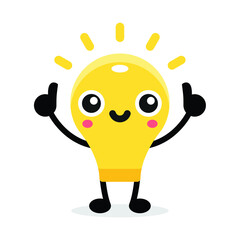 simple light bulb mascot characters