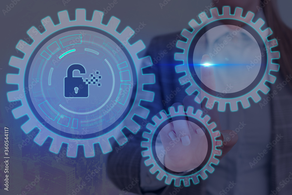 Poster graphics padlock for web data information security application system
